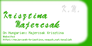 krisztina majercsak business card